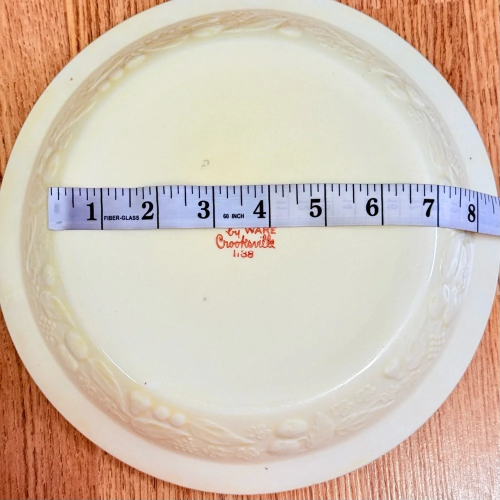 Circa 1944 Pantry Bak-In 10” Floral Pie Plate 22K gold trim by Crooksville